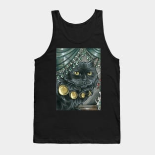 Black Cat - Moon Phases Necklace Tank Top